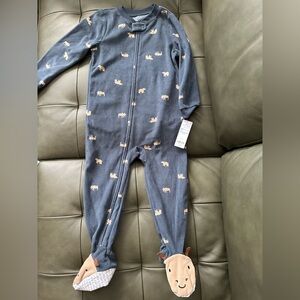 Carter's Navy Moose Print Footie